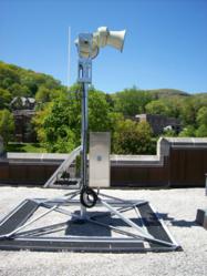 Roof-top installation of ATI’s High Powered Speaker Station (HPSS)